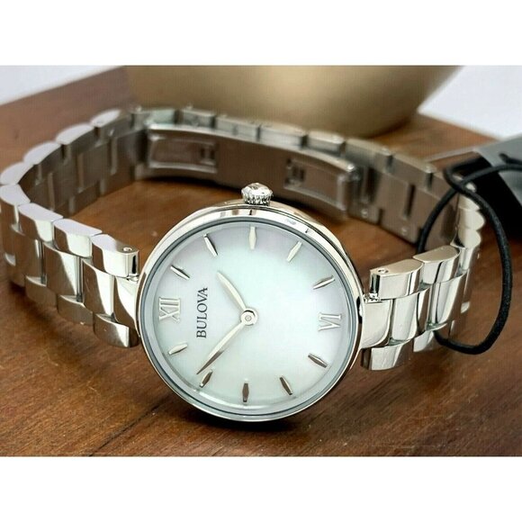 Bulova Women's Watch 96L229 Quartz White Dial Mother of Pearl Petite 27mm - Picture 8 of 13